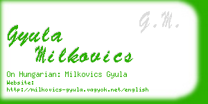 gyula milkovics business card